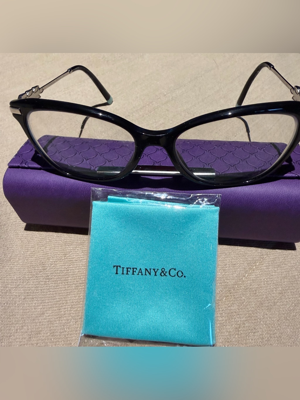 Tiffany & Co. Black Eyeglass Frame With Bling On The Arms